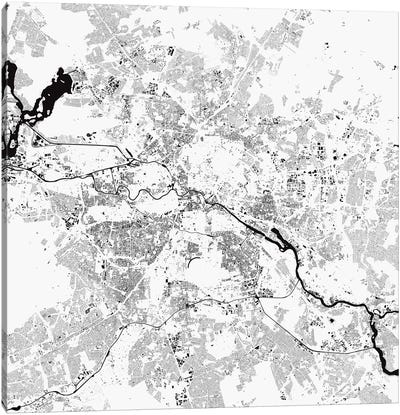 Berlin Urban Map (White) Canvas Art Print - Berlin Art