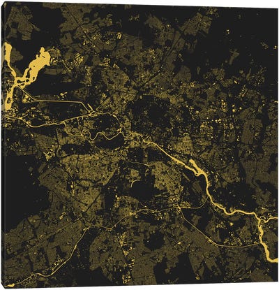 Berlin Urban Map (Yellow) Canvas Art Print - Urbanmap