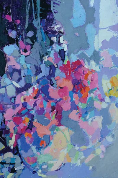 Flowers On A Dark Background by Elena Shraibman framed wall art