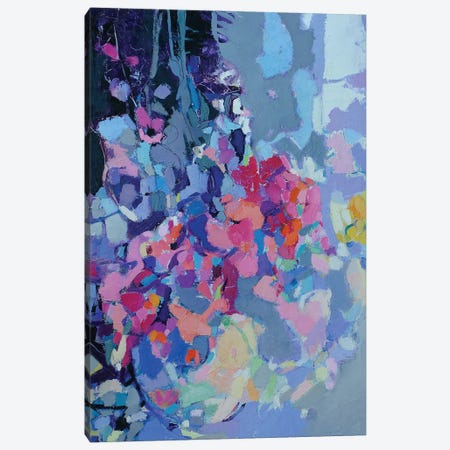 Flowers On A Dark Background Canvas Print #ESY32} by Elena Shraibman Canvas Artwork