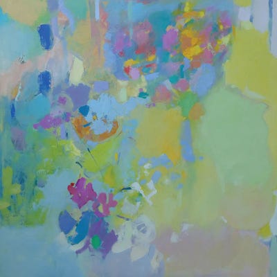 Light Flowers On Pale Yellow Background by Elena Shraibman canvas print