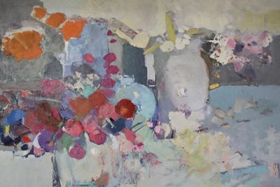 Glass And Flowers by Elena Shraibman canvas print