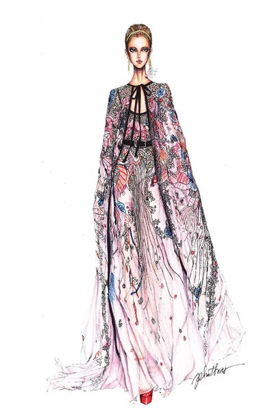 Elie Saab Fashion Week 2017 by Eris Tran art print