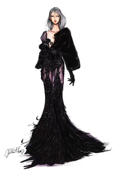 Alberta Ferretti Hate Couture Fall 2016 by Eris Tran art print