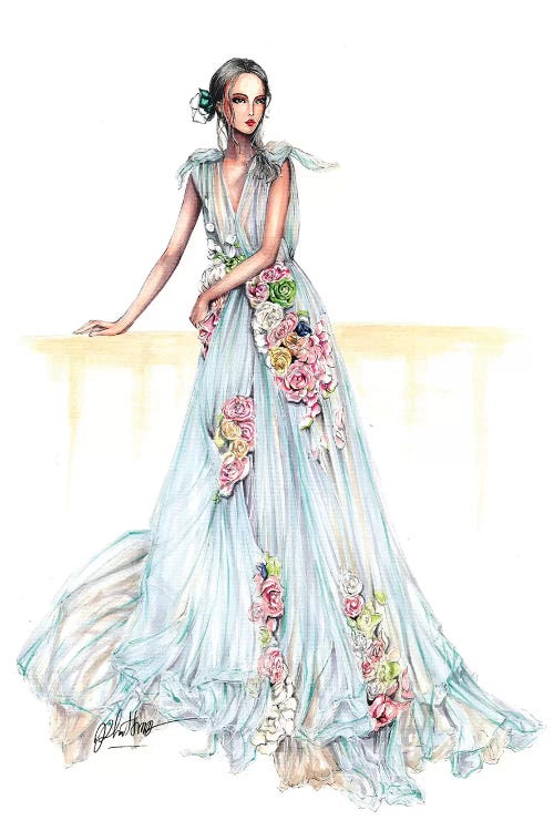 Flower Haute Couture Dress by Eris Tran wall art