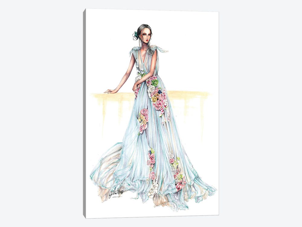 Flower Haute Couture Dress by Eris Tran 1-piece Canvas Art Print