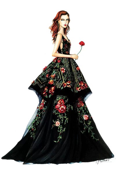 Marchesa Fall 2018 by Eris Tran art print