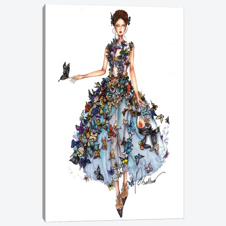 Butterfly Dress II Canvas Print #ETR6} by Eris Tran Canvas Print