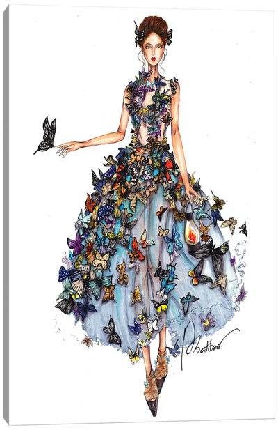 Butterfly Dress II Canvas Art Print - Eris Tran