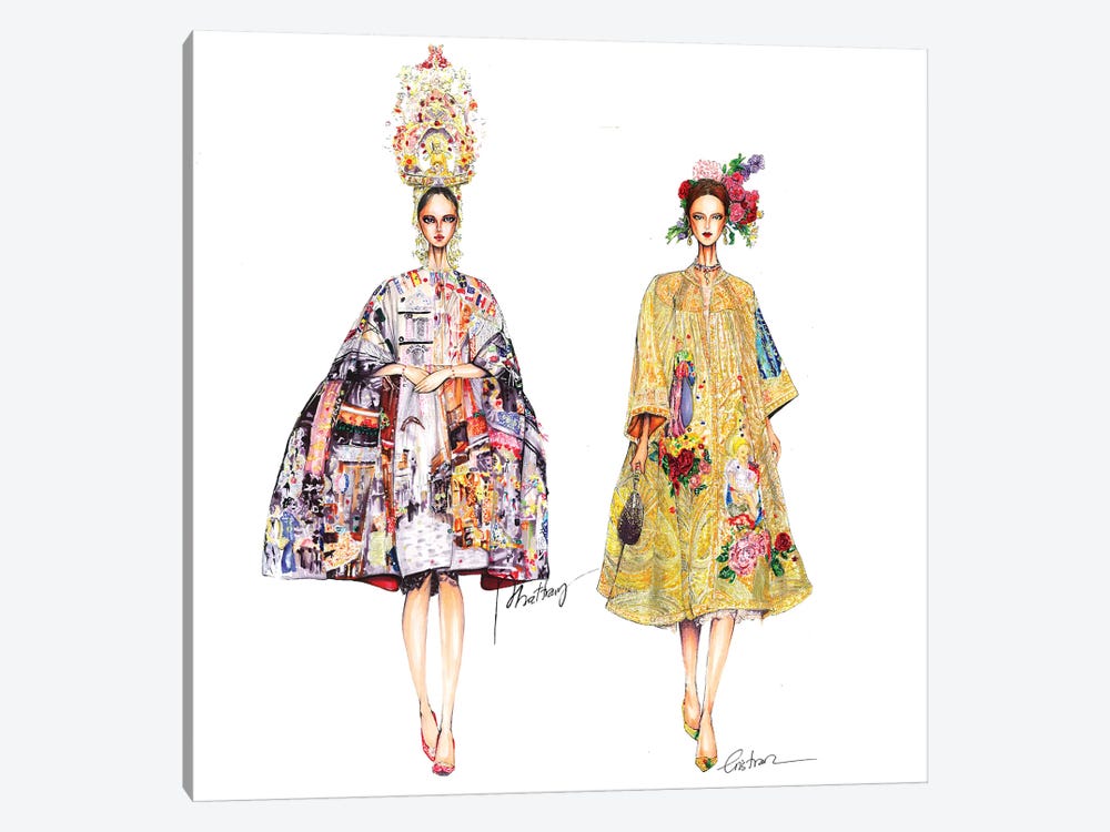Couple Dolce Gabbana by Eris Tran 1-piece Canvas Print
