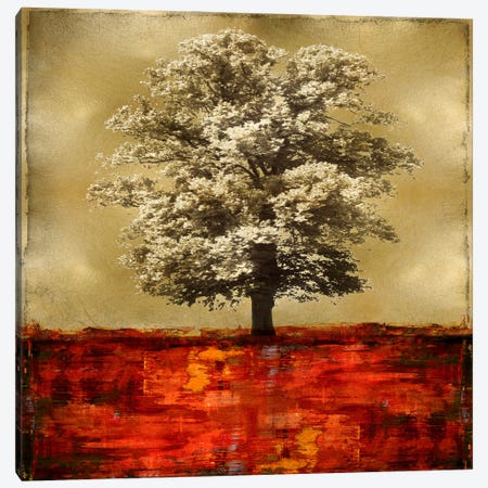 Stately - Red On Gold Canvas Print #ETU14} by Eric Turner Canvas Art