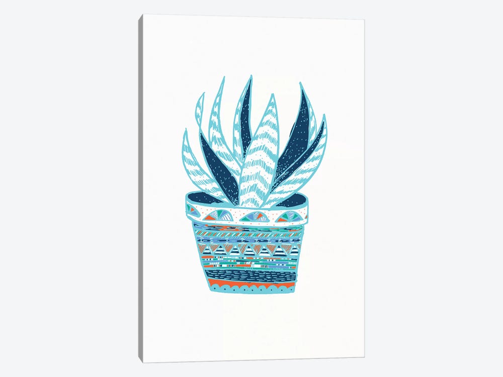 Succulent, Blue by EttaVee 1-piece Canvas Art