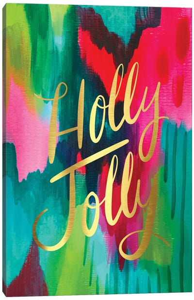 Holly Jolly Canvas Art Print - Seasonal Glam