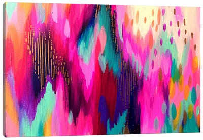 Bright Brush Strokes LXI Canvas Art Print - Colorful Abstracts