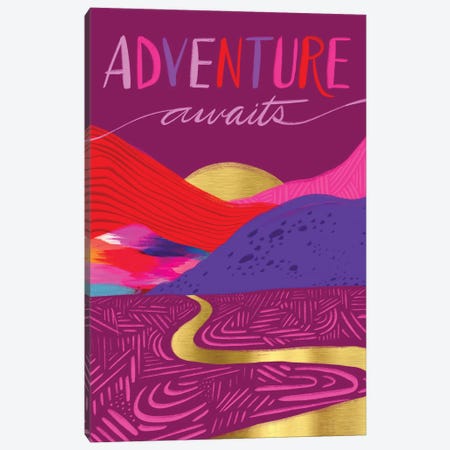 Adventureawaits Canvas Print #ETV171} by EttaVee Canvas Art Print