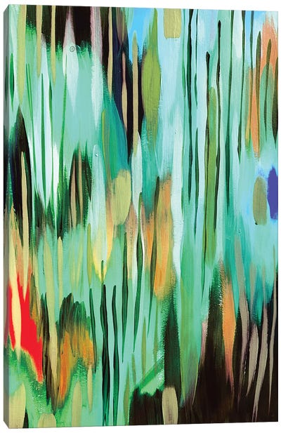 Brush Strokes LXXX Canvas Art Print - Green with Envy