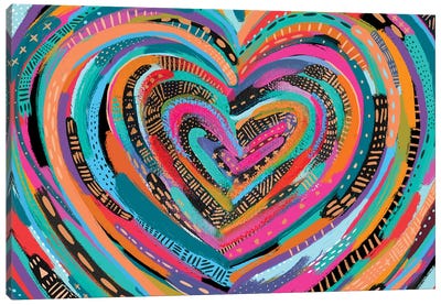 Art Heart II Canvas Art Print - Large Colorful Accents