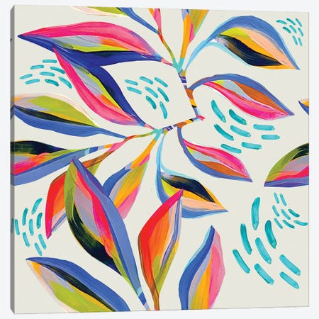 Beige Palm Canvas Print #ETV207} by EttaVee Canvas Wall Art