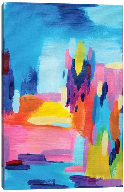 Bright Brush Stroke XCVIII Canvas Art Print - EttaVee