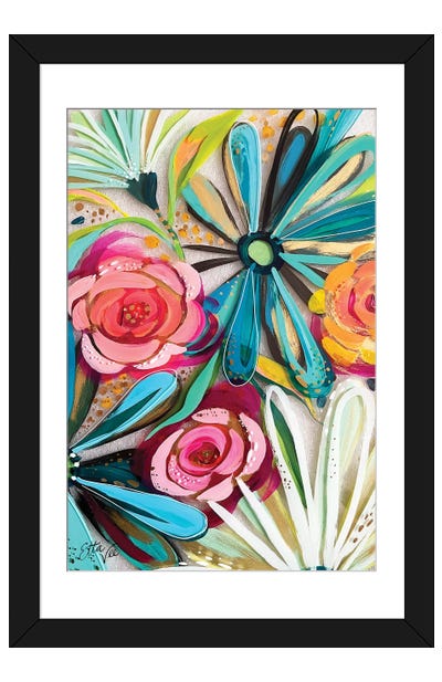 Flowers On Glass II Paper Art Print - EttaVee