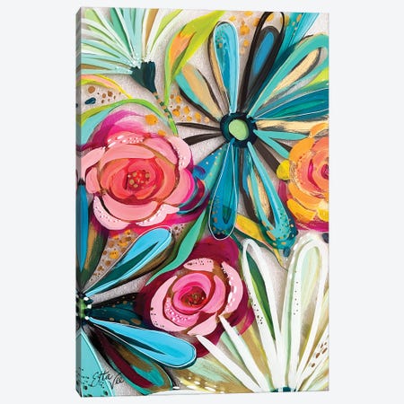 Flowers On Glass II Canvas Print #ETV236} by EttaVee Canvas Art Print