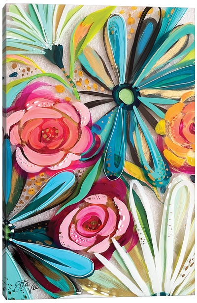 Flowers On Glass II Canvas Art Print - EttaVee