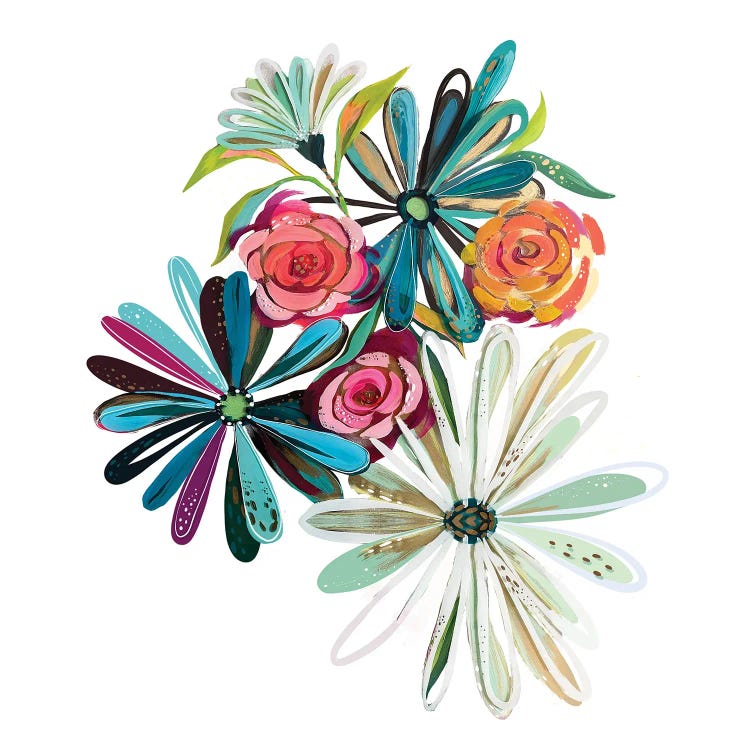 Flowers On Glass II Whole Flowers by EttaVee wall art