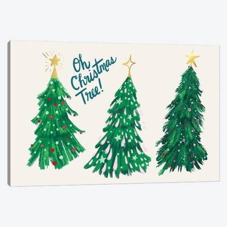 Oh Christmas Tree Canvas Print #ETV242} by EttaVee Art Print