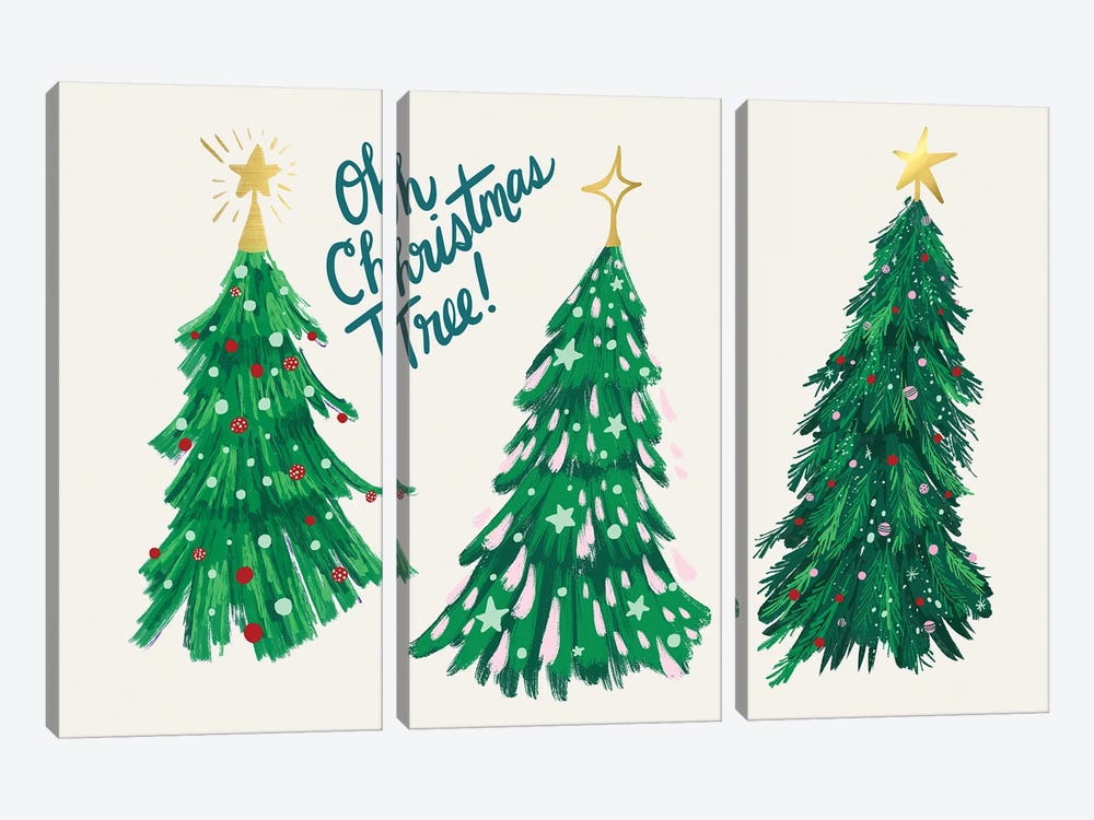 Oh Christmas Tree by EttaVee 3-piece Canvas Wall Art