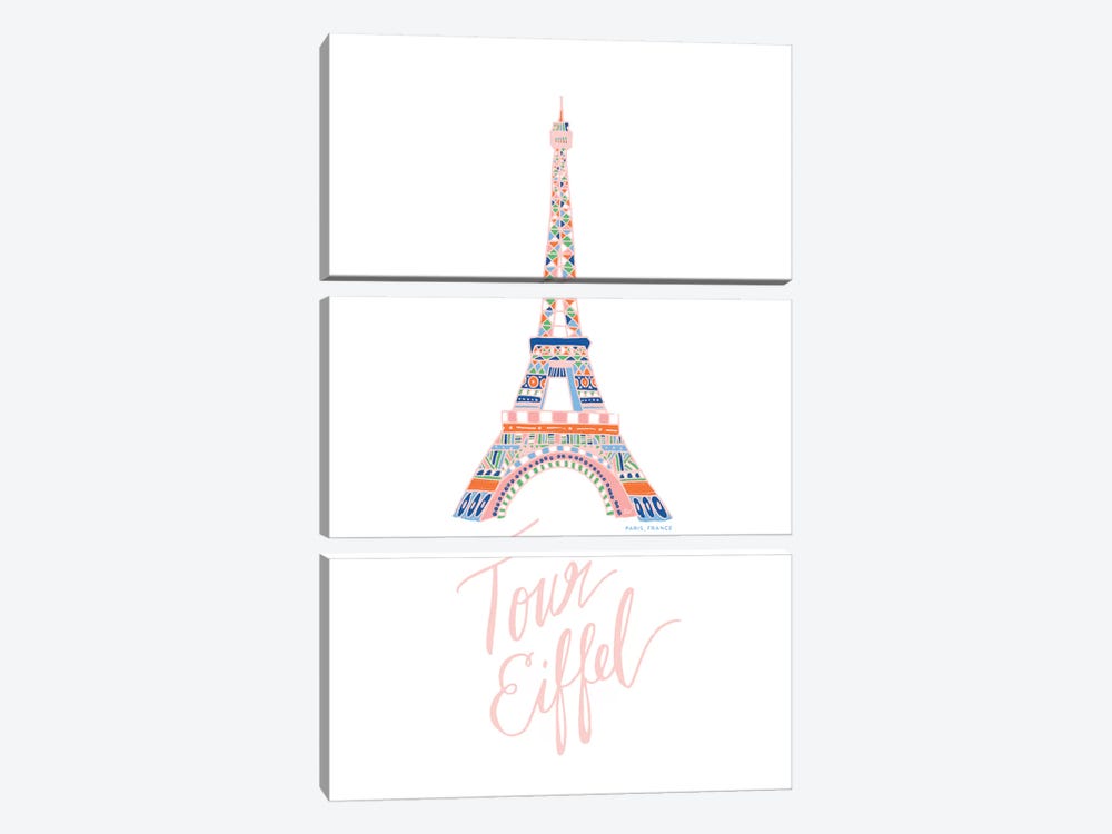 Eiffel Pink 3-piece Art Print