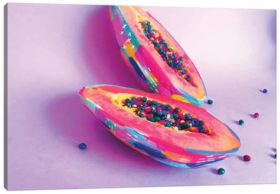 Papaya Canvas Art Print - Pop Art for Kitchen