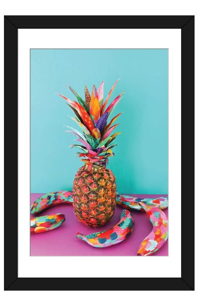 Pineapple & Bananas Paper Art Print - EttaVee