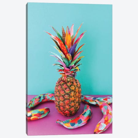 Pineapple & Bananas Canvas Print #ETV71} by EttaVee Canvas Artwork