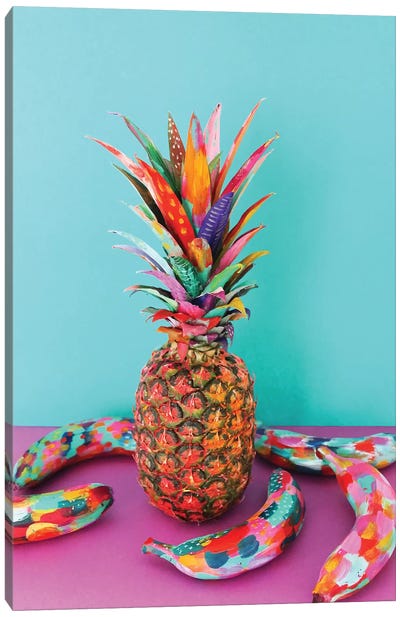 Pineapple & Bananas Canvas Art Print - Creativity Art