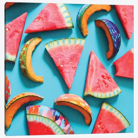 Watermelon & Cantaloupe Slices Canvas Print #ETV73} by EttaVee Canvas Artwork