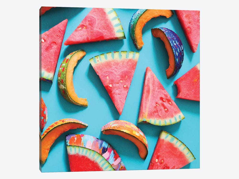 Watermelon & Cantaloupe Slices by EttaVee 1-piece Art Print