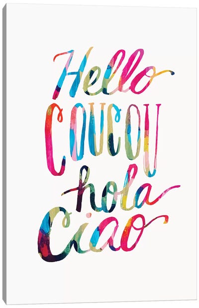 Hello Coucou Hola Ciao Canvas Art Print - EttaVee