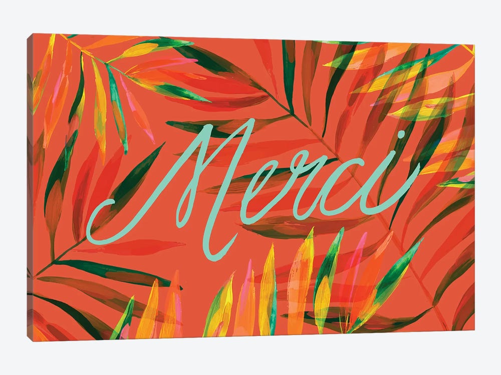 Merci Palms, Orange by EttaVee 1-piece Canvas Print