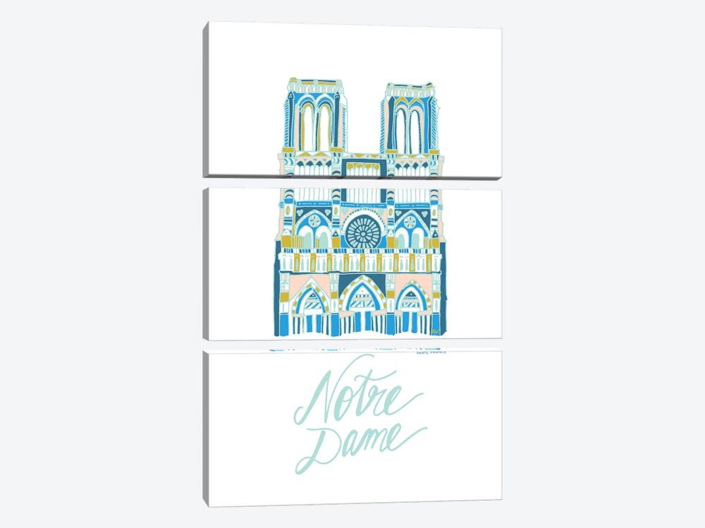 Notre Dame by EttaVee 3-piece Canvas Art Print