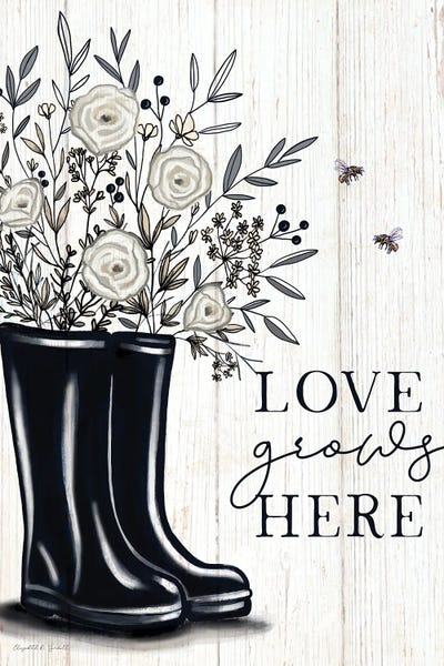 Boots: Love Grows Here Rainboots by Elizabeth Tyndall