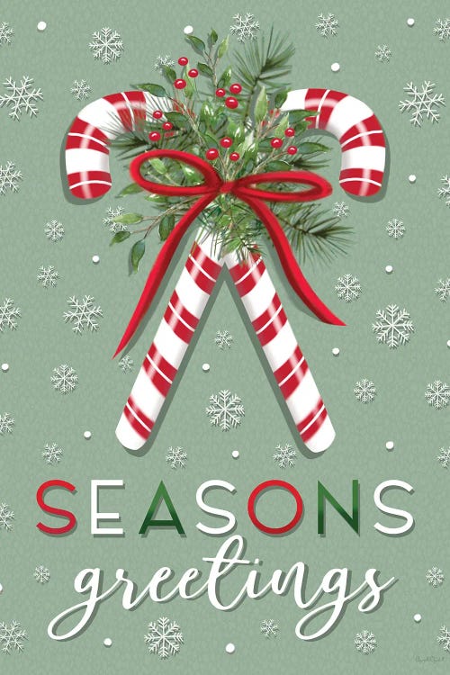 Season Greetings Candy Canes II by Elizabeth Tyndall wall art