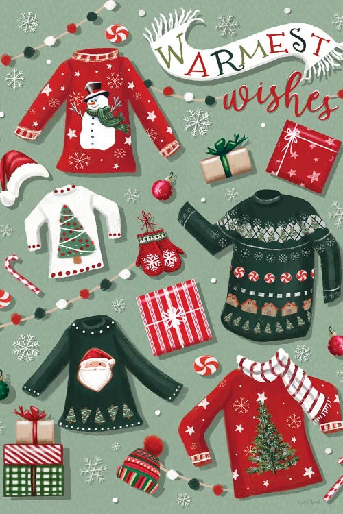 Warmest Wishes Sweaters by Elizabeth Tyndall wall art