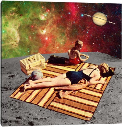 Eugenia Loli - Lunar Vacations Canvas Art Print - Funky Art Finds