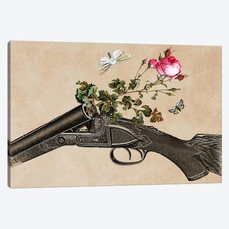 Eugenia Loli - One Gun, One Rose, Two Moths Canvas Print #EUG20} by Eugenia Loli Canvas Art Print