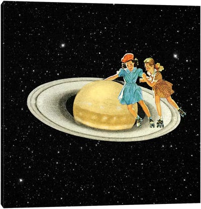 Eugenia Loli - Stroll On Saturn Canvas Art Print - Saturn Art
