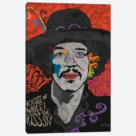 Jimi Hendrix Purple Haze Canvas Print #EUM16} by Edú Marron Art Print