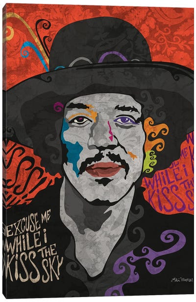 Jimi Hendrix Purple Haze Canvas Art Print - Edú Marron