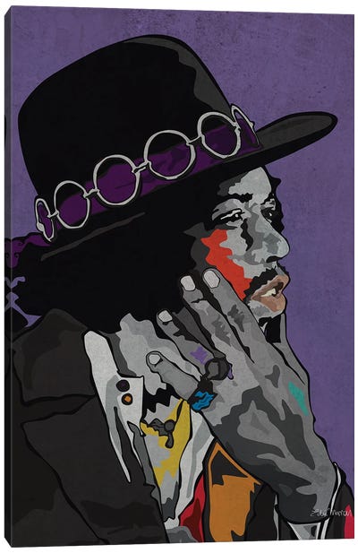 Jimi Hendrix Sky Canvas Art Print - Edú Marron