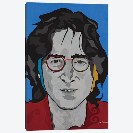 John Lennon Canvas Print #EUM20} by Edú Marron Canvas Art Print