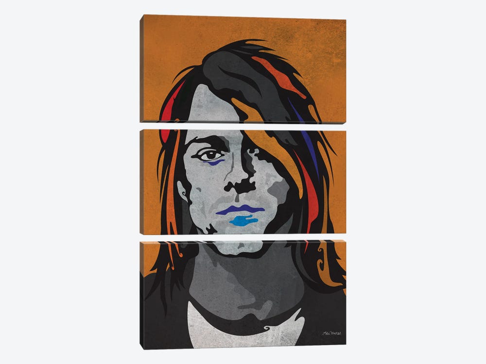 Kurt Cobain by Edú Marron 3-piece Canvas Artwork